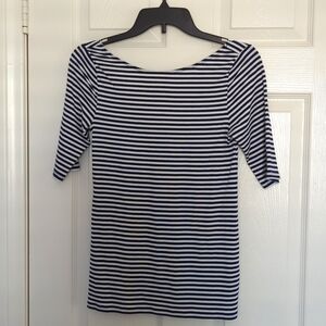 Old Navy Fitted Ballet Top Navy and White Striped Size XS